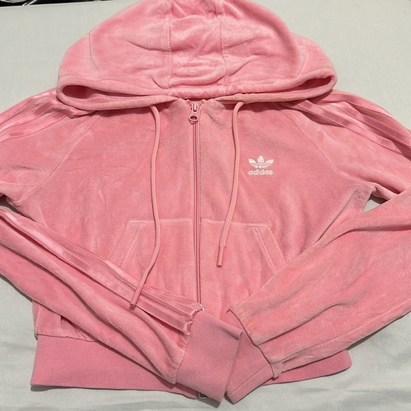 Adidas velour tracksuit jacket - Picture 6 of 8